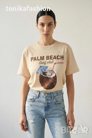 Широка тениска с щампа, снимка 4 - Тениски - 53975068