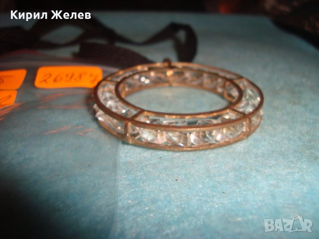 Позлатен фешън арт медальон с вградени ФАСЕТИРАНИ ГОЛЕМИ ПЛАНИНСКИ КРИСТАЛИ 26987, снимка 3 - Колиета, медальони, синджири - 34985547