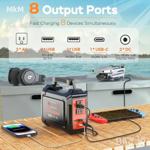 Електростанция MARBERO 150 W, 98 Wh Батерия за къмпинг ,Захранване с 220 V