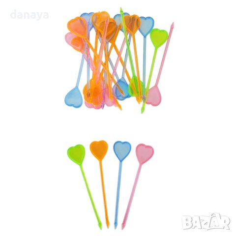 4241 Парти клечки за хапки пластмасови топери за парти Саби Цветя Сърца, снимка 4 - Прибори за хранене, готвене и сервиране - 42873798