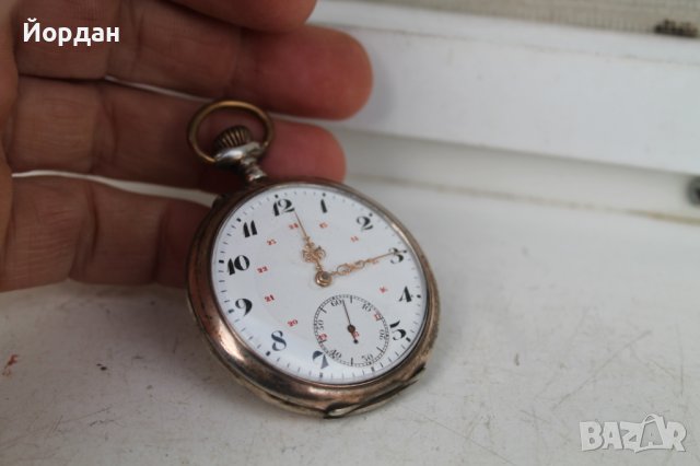 Джобен сребърен Швейцарски часовник 49 мм, снимка 2 - Колекции - 39376314