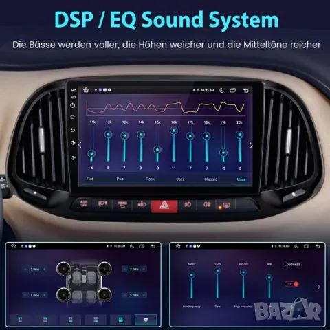 Мултимедия за Fiat Doblo, 2015-2019, Двоен дин, Навигация, дисплей, плеър, екран, Android, снимка 6 - Аксесоари и консумативи - 49961547