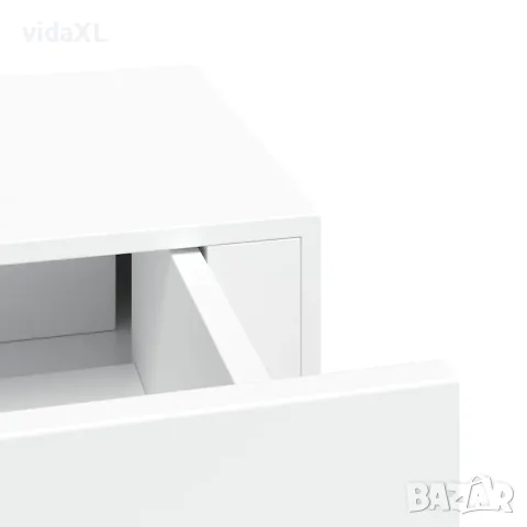 vidaXL Стенни рафтове с чекмеджета, 2 бр, бели, 40x23,5x10 см, МДФ, снимка 10 - Етажерки - 56146948