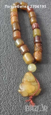 Антични нефритени резбовани нефритени молитвени мъниста Буда Тибет , снимка 11 - Антикварни и старинни предмети - 50347704