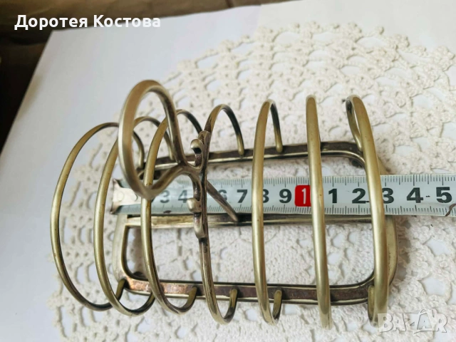 Красива посребрена поставка за 6 филийки от Англия, снимка 9 - Антикварни и старинни предмети - 53291174