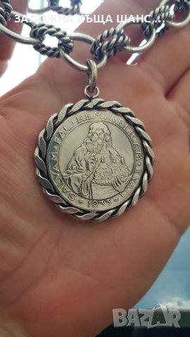 Стара сребърна гривна с монета в обков 1933г San Marino 20 lire, снимка 13 - Антикварни и старинни предмети - 40244005