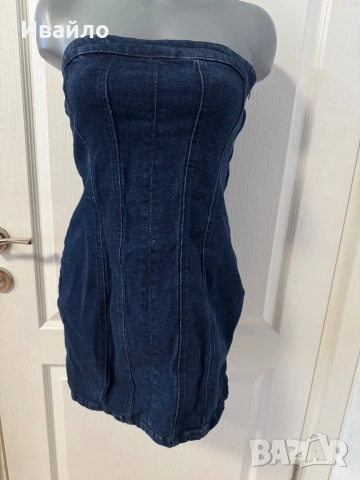 Zara - сатен и камъни, снимка 4 - Рокли - 54334101