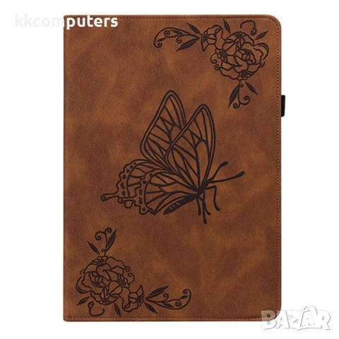 Xiaomi Redmi Pad 2 -Кожен калъф с Протектор, Дизайн Пеперуда/ Цвете, Стойка и Държач за писалка (Зел, снимка 10 - Калъфи, кейсове - 52116974
