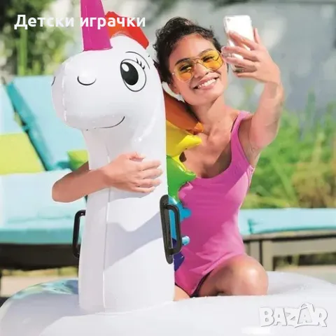 Надуваем пояс Bestway еднорог, 136 х 131 см, за басейн и плаж, снимка 5 - Надуваеми играчки - 49899724