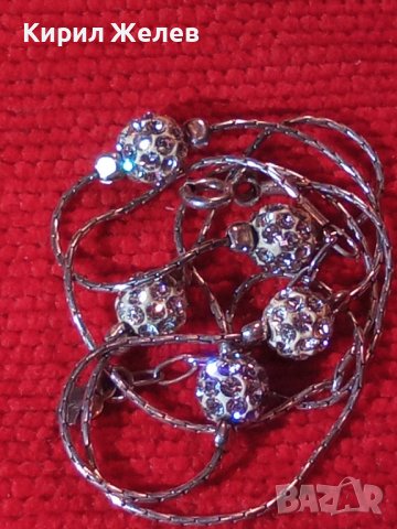 СРЕБЪРНО ФЕШЪН АРТ КОЛИЕ СРЕБРО 925 Част От КОМПЛЕКТ с БЯЛ ЕМАЙЛ и КРИСТАЛИ 37358, снимка 7 - Колиета, медальони, синджири - 40488246