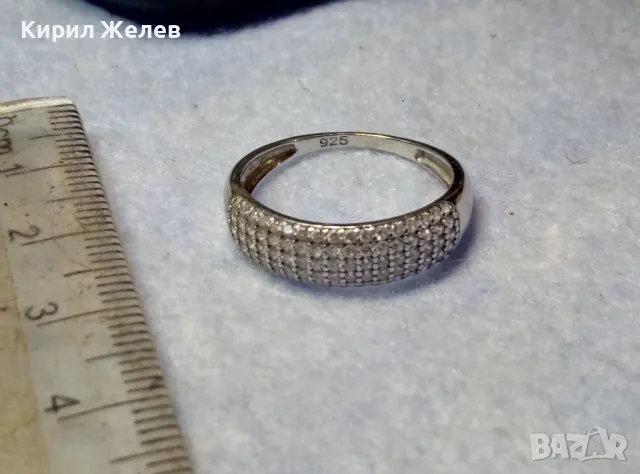 ЕЛЕГАНТЕН ФЕШЪН АРТ СКЪПОЦЕНЕН СРЕБЪРЕН ПРЪСТЕН РОДИРАНО СРЕБРО 925 ОБСИПАН с БЛЕСТЯЩИ ЦИРКОНИ 48878, снимка 2 - Пръстени - 49886319