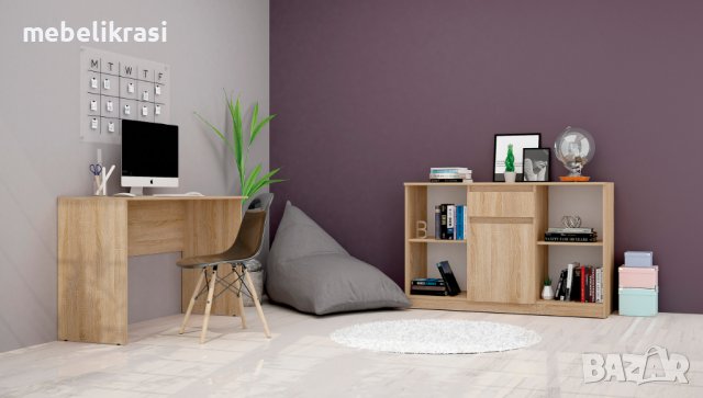 Модулно бюро с шкаф Аполо 2 - Дъб сонома