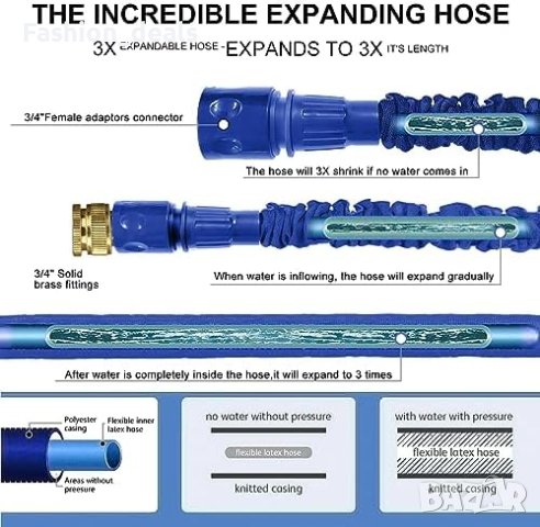 Нов 100 фута разширяващ се градински маркуч с дюза за пръскане Градина, снимка 2 - Други - 42493633