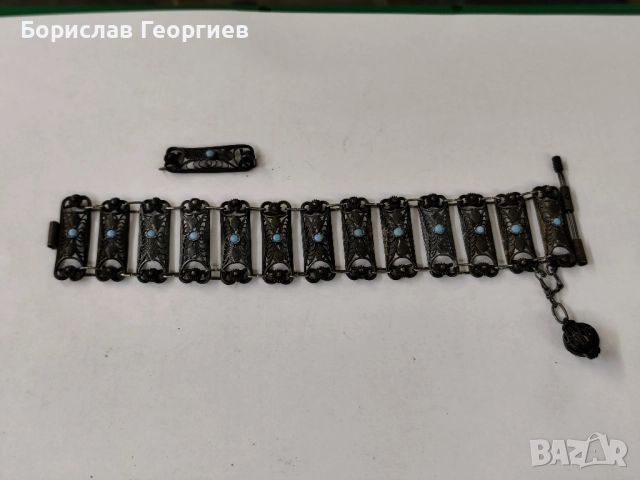 Възрожденска сребърна гривна филигран 0.800