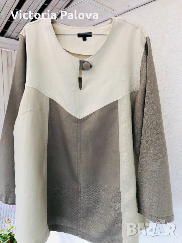 Голяма ленена блуза бохо стил Германия, снимка 6 - Блузи с дълъг ръкав и пуловери - 31215833