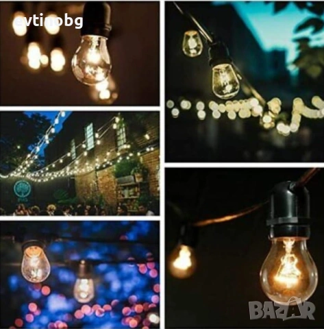 Водоустойчив гирлянд за външно осветление с 10 броя LED крушки, снимка 6 - Други - 54058121