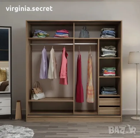 Модерен гардероб с плъзгащи врати , снимка 4 - Гардероби - 49859600