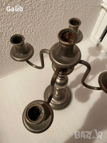 Красив античен Свещник за 5 свещи, снимка 4 - Други ценни предмети - 54127121