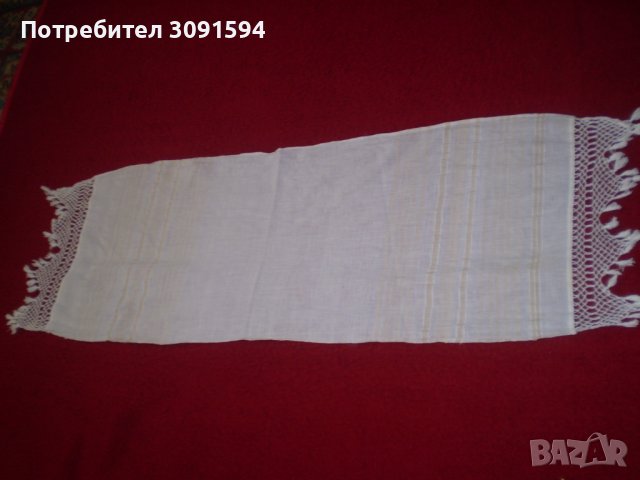 19 в  кърпа памучен  кенар с плетена на една кука дантела , снимка 6 - Антикварни и старинни предмети - 37467663
