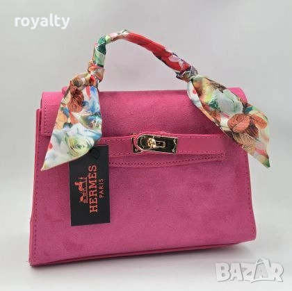 Hermes Кожено/велурена чанта с шалче