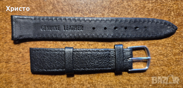 каишка за часовник естествена кожа черна евтина и качественан, снимка 6 - Каишки за часовници - 22631633