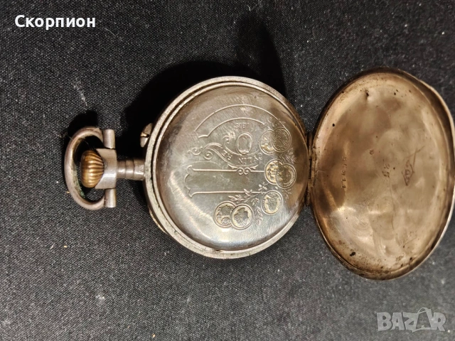 Швейцарски джобен часовник с посребрени капаци 1905г. - 10 РУБИНА, снимка 15 - Джобни - 49241222