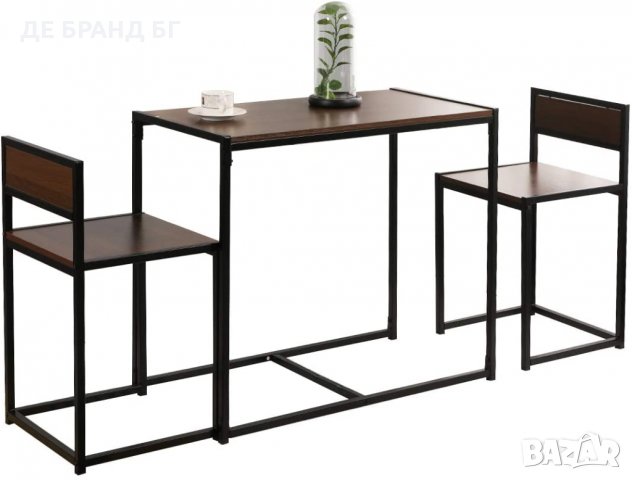 Комплект трапезна маса с два стола LD-CT01-WNT, снимка 2 - Маси - 35586462