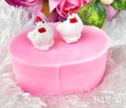3D 2 бр мини кокошка силиконов молд форма калъп гипс шоколад фондан
