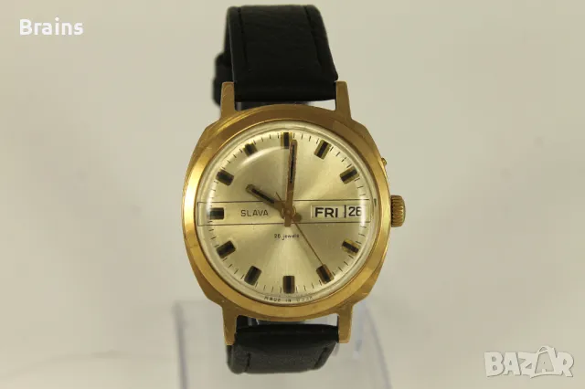 Руски Позлатен Часовник СЛАВА 26 камъка, снимка 2 - Антикварни и старинни предмети - 50078477