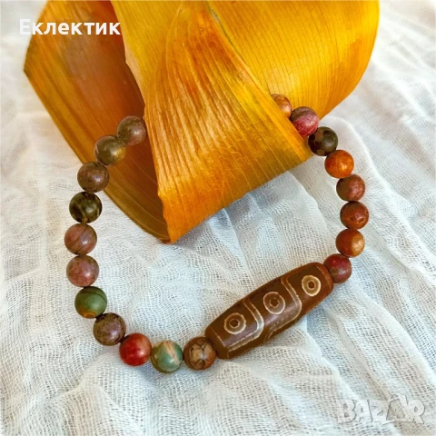 Дзи гривна с мъниста от регалит, снимка 7 - Гривни - 50776575