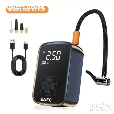 Електрическа безжична помпа Безжичен Преносим Компресор за Гуми с Вградена Батерия, снимка 2 - Аксесоари и консумативи - 51578730