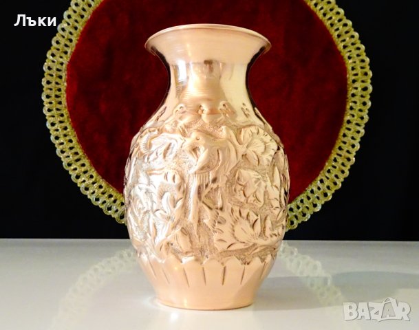Медна ваза Исфахан Каламзани. , снимка 3 - Антикварни и старинни предмети - 37417712
