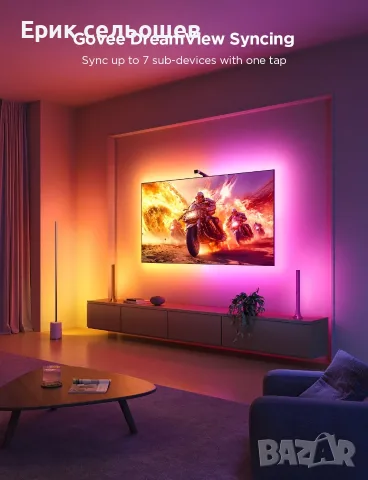 Govee TV Backlight 3 Lite 55–65" – RGBICW LED Подсветка с Камера, WiFi, Ambilight Ефект