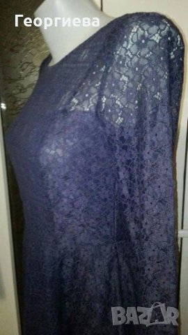 Луксозна синя рокля на Н&М, от дантела - ПРОМОЦИЯ👗🌹S/M,M👗🌹арт.871, снимка 3 - Рокли - 30729219