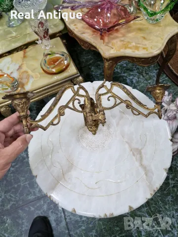 Рядък антикварен колекционерски френски бронзов свещник за пиано , снимка 4 - Антикварни и старинни предмети - 47589069