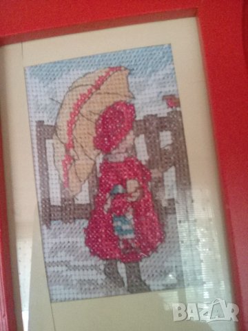 Малък гоблен с рамка 10/15, снимка 2 - Гоблени - 36689035