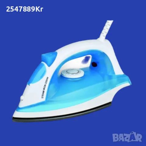 Ютия Rosberg, 2200W, Тефлонова плоча, Терморегулатор, Функция пара, Син/Бял, снимка 1