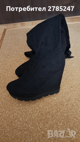 Дамски ботуши-чизми на платформа , снимка 3 - Маратонки - 52707867