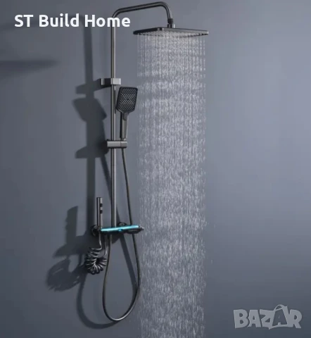 Луксозен Бронзов Душ Комплект с Цифров Дисплей и LED Осветление, снимка 3 - Душове - 51233781