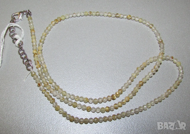 Герданче с натурален рутилов кварц 3мм, дъбжина 50-56см., снимка 3 - Колиета, медальони, синджири - 54281167