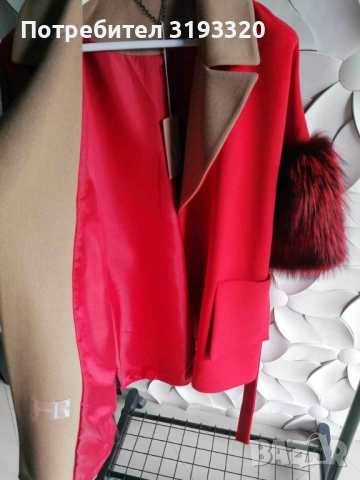 Луксозно палто от Кашмир със богата гарнитура от лисица , снимка 6 - Палта, манта - 51775523