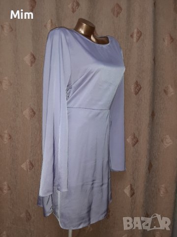 М/L Сатенена светло лилава рокля с гол гръб , снимка 8 - Рокли - 40476391