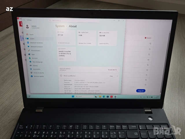15.6 i7-10750H 32GB Lenovo Thinkpad T15P Gen 1, снимка 6 - Лаптопи за работа - 53356405
