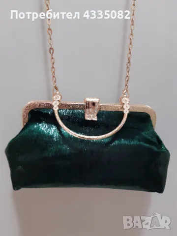 Дамска парти чанта в зелен цвят, снимка 3 - Чанти - 48731838