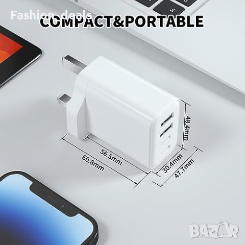 Ново Бързо зарядно 40W 4-Портово USB-C Подходящо за Всички Устройства, снимка 3 - Друга електроника - 42636360