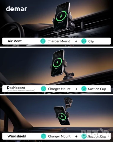 INIU Qi2 магнитно безжично зарядно за кола [15W, розово], RGB, снимка 7 - Аксесоари и консумативи - 51317481