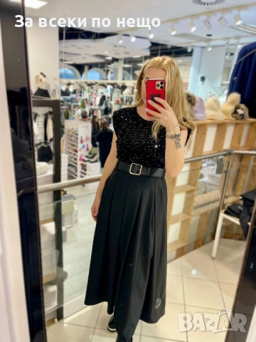 Дамска Рокля С Колан - Черна Или Кафява Код S389, снимка 2 - Рокли - 52701959