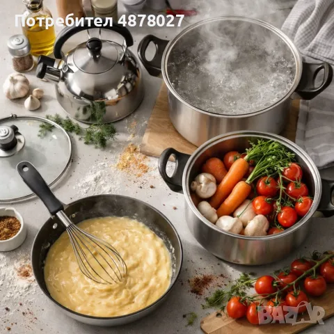 Комплект тенджери и аксесоари от 11 части - издръжливи и устойчиви, снимка 11 - Съдове за готвене - 55736963