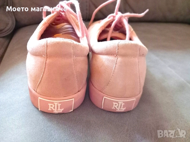 Ralph Lauren дамски кецове – розови велурени, № 39, снимка 4 - Кецове - 51842786