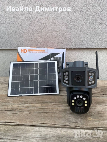 Външна WiFi камера 4MP Full HD, черна – с 9800 mAh батерия, соларно захранване, цветно нощно виждане, снимка 3 - Друга електроника - 54217372